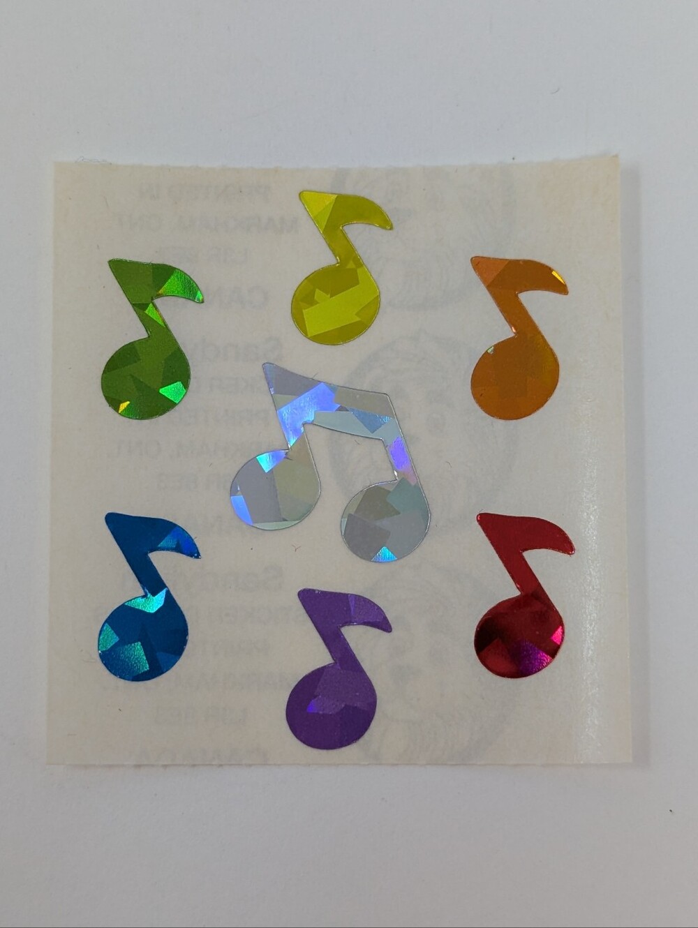 Sandylion Stickers Music Notes Colourful Rainbow Vintage
